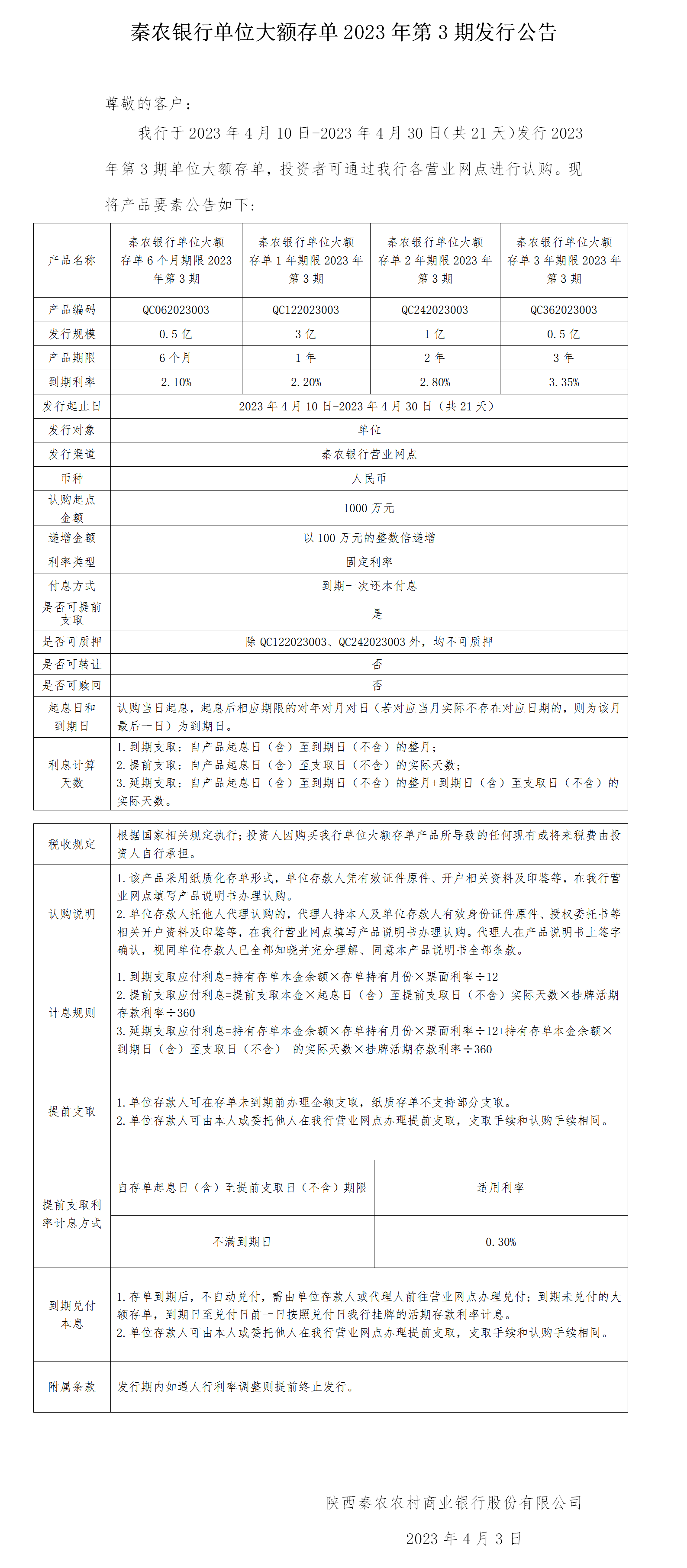 秦农银行单位大额存单2023年第3期发行公告2023.4.4_01.png